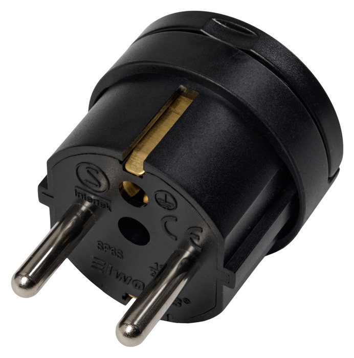 Stikprop vinkel schuko mini sort - Elworks